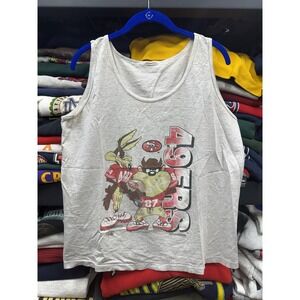 M Vintage 1995 NFL San Francisco 49ers Taz Looney Tunes Tank Top‎ Single Stitch